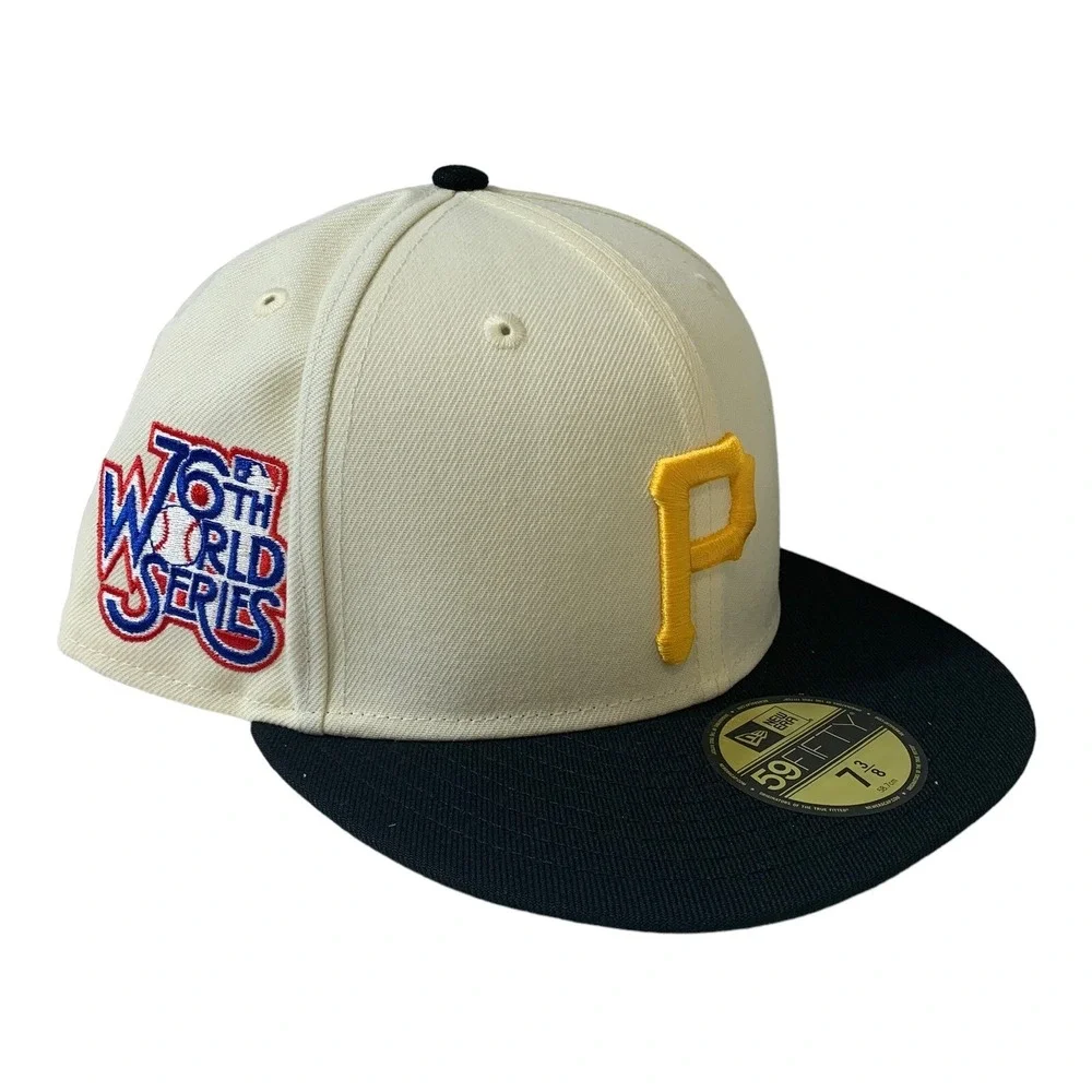 Pittsburgh Pirates New Era 59FIFTY MLB Two Tone White Fitted Hat Cap Size 7 3/8
